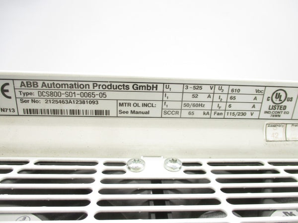 ABB DCS800-S01-0065-05 3-525V 52A (AS PICTURED) UNMP