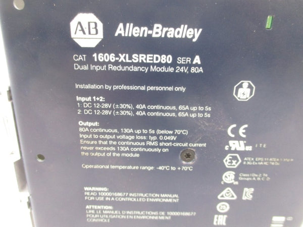 ALLEN BRADLEY 1606-XLSRED80 SER. A 12-28VDC 40A UNMP