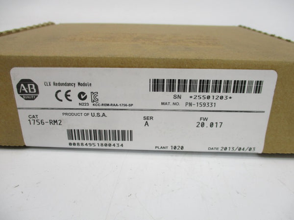 ALLEN BRADLEY 1756-RM2 SER. A F/W 20.017 DATE:2013 NSFS
