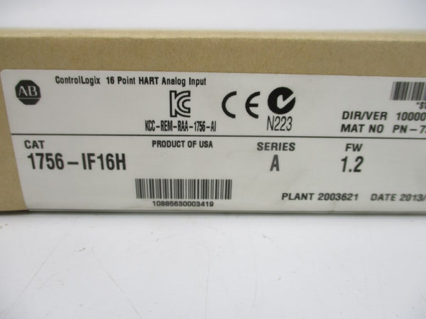ALLEN BRADLEY 1756-IF16H SER. A F/W 1.2 DATE:2013 NSFS