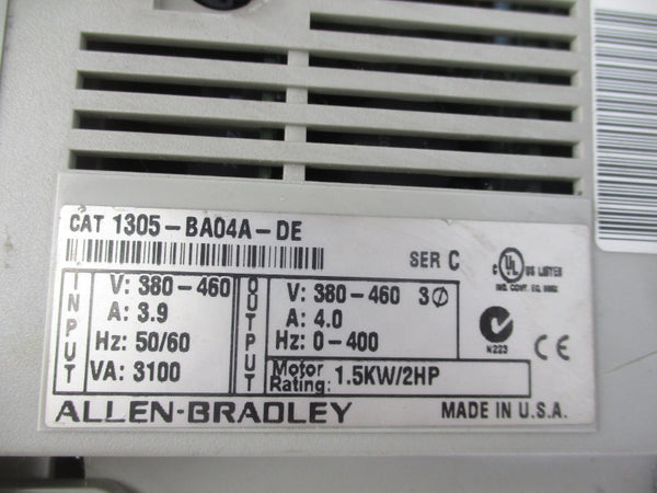 ALLEN BRADLEY 1305-BA04A-DE SER. C 1305-RFB-8-B 380-460V 3.9A UNMP