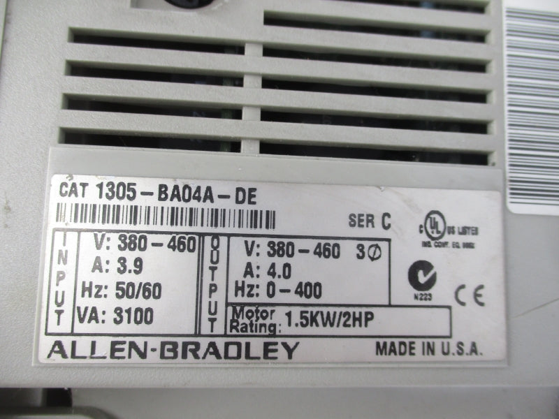 ALLEN BRADLEY 1305-BA04A-DE SER. C 1305-RFB-8-B 380-460V 3.9A UNMP