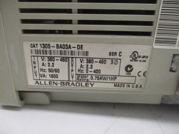 ALLEN BRADLEY 1305-BA03A-DE SER. C 1305-RFB-8-B 380-460V 2.2A UNMP