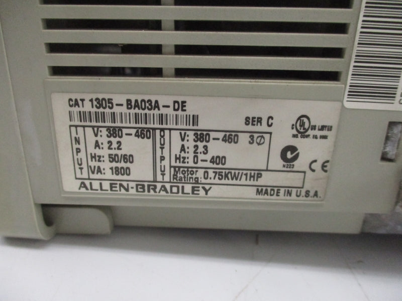 ALLEN BRADLEY 1305-BA03A-DE SER. C 1305-RFB-8-B 380-460V 2.2A UNMP