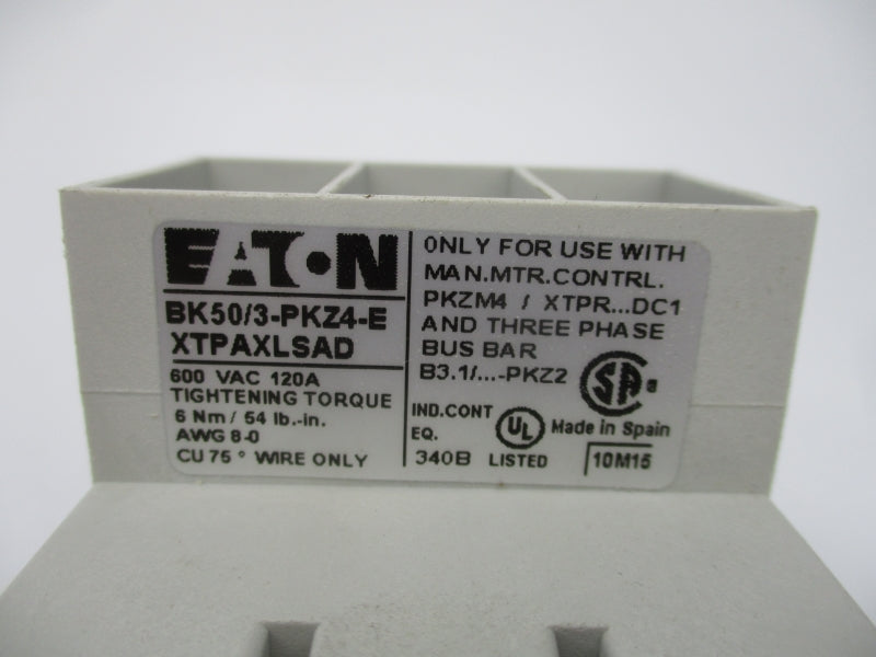 EATON BK50/3-PKZ4-E XTPAXLSAD 600VAC 120A NSMP