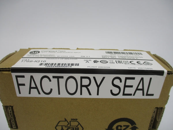 ALLEN BRADLEY 1769-IQ16 SER. A F/W 3.1 24VDC DATE: 2021 NSFS