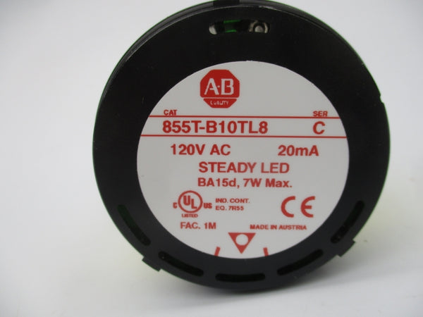 ALLEN BRADLEY 855T-B10TL8 SER. C 120V (WH) NSMP