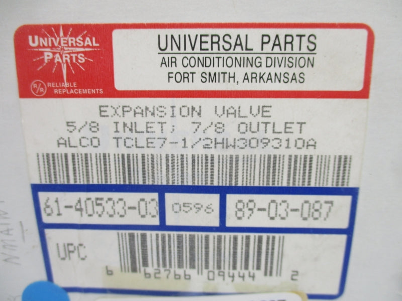 ALCO CONTROLS TCLE7-1/2HW10A XB1019-HW-1C 5/8" NSMP