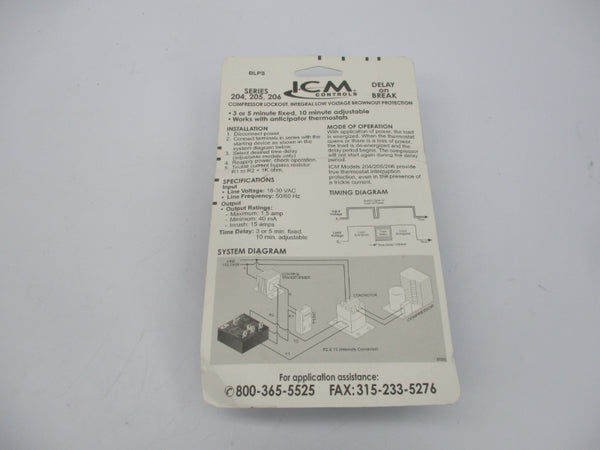 ICM CONTROLS ICM206B 24V 3-10M NSMP