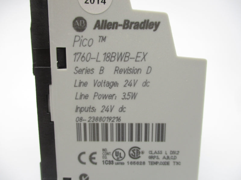 ALLEN BRADLEY 1760-L18BWB-EX SER. B 24VDC REV. D NSMP