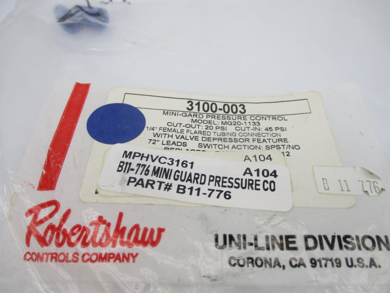 ROBERTSHAW 3100-003 20-45PSI NSMP