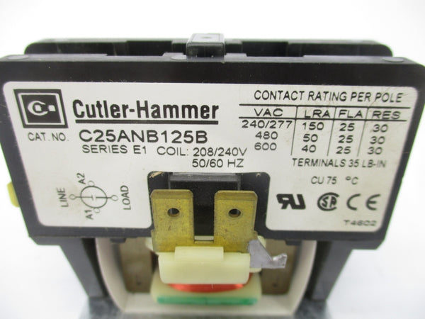 CUTLER HAMMER C25ANB125B SER. E1 208/240V NSMP
