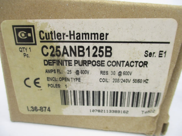 CUTLER HAMMER C25ANB125B SER. E1 208/240V NSMP
