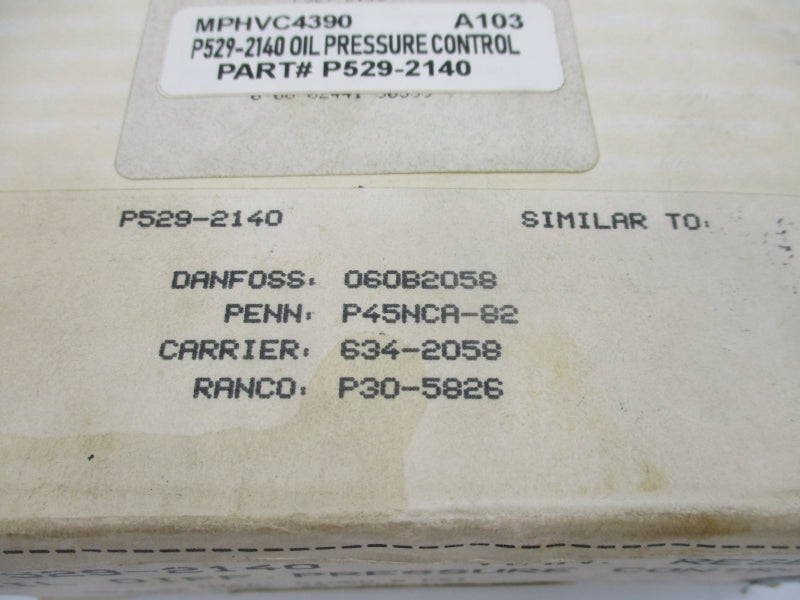 DANFOSS P529-2140 120/240V 6PSI NSMP