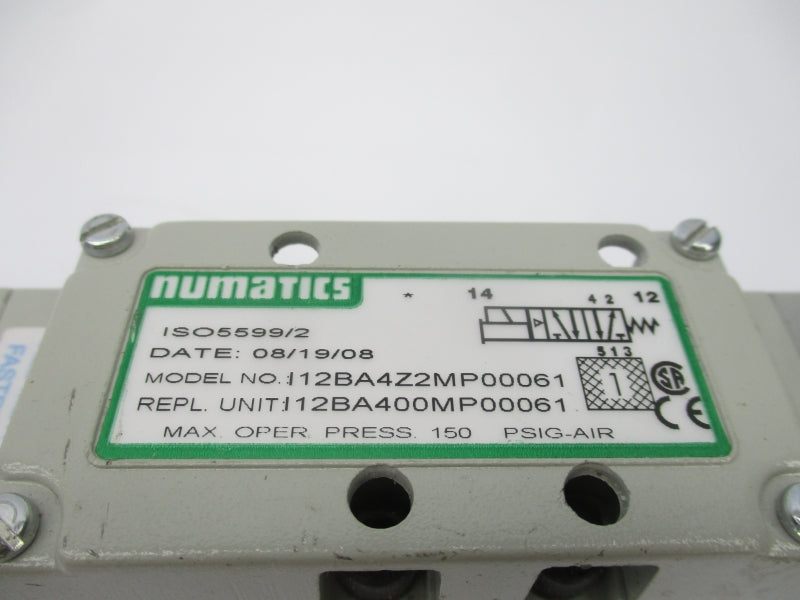NUMATICS I12BA4Z2MP00061 24VDC 150PSI UNMP