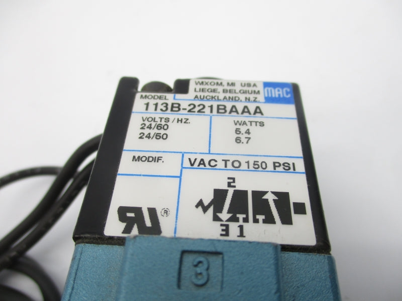 MAC 113B-221BAAA 24V UNMP