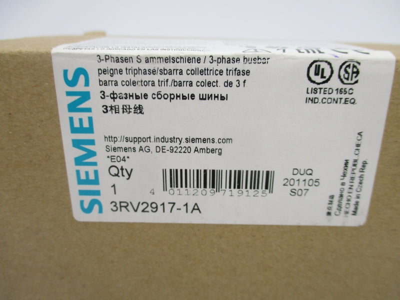 SIEMENS 3RV2917-1A 600VAC 63A NSMP