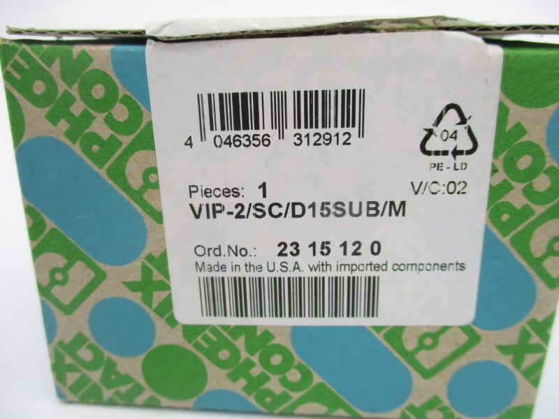 PHOENIX CONTACT VIP-2/SC/D15SUB/M 125VAC/DC 2A NSMP