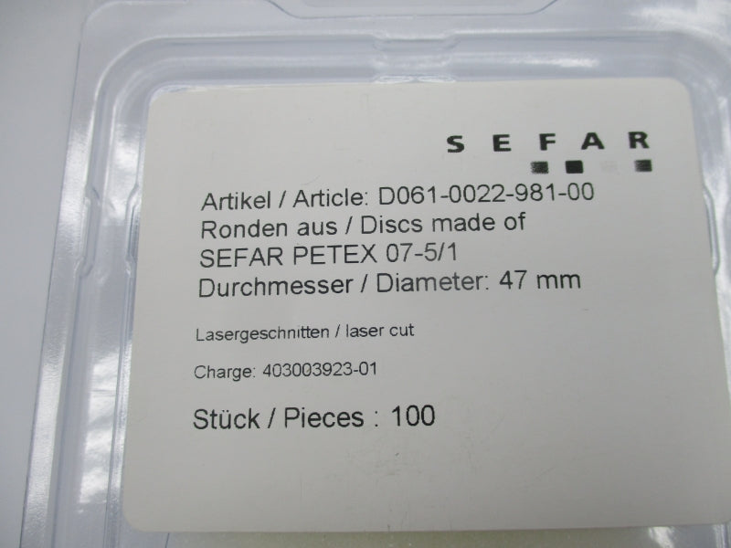SEFAR D061-0022-981-00 (PKG OF 100) NSMP