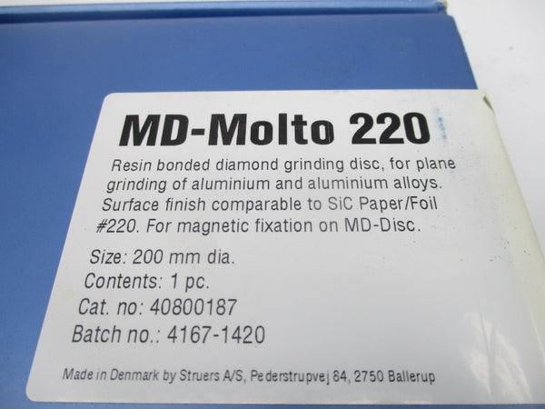 STRUERS 40800187 MD-MOLTO 220 NSFS