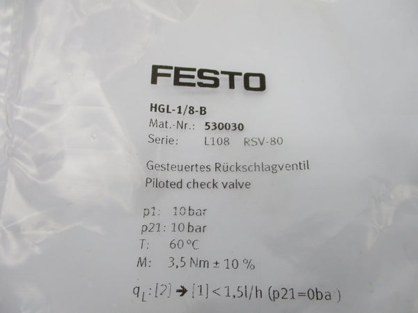 FESTO HGL-1/8-B 530030 NSMP