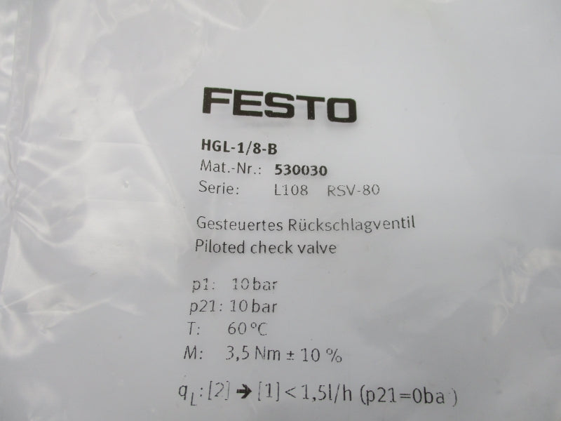 FESTO HGL-1/8-B 530030 NSMP