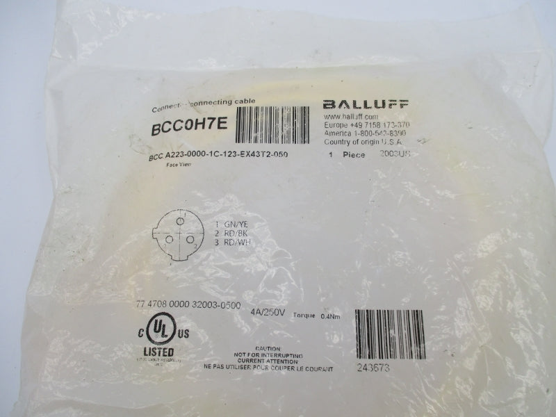 BALLUFF BCC0H7E BCC A223-0000-1C-123-EX43T2-050 250V 4A NSMP