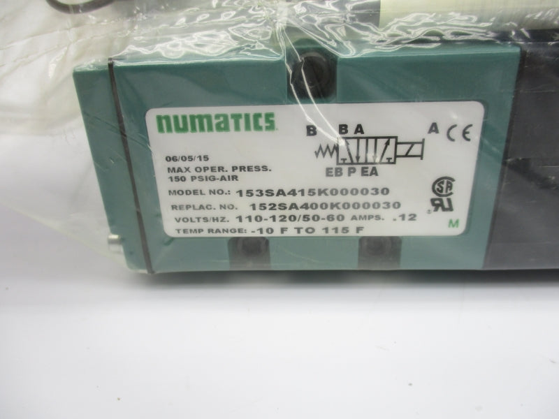 NUMATICS 153SA415K000030 110/120V 0.12A 150PSI NSMP