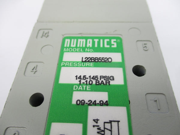 NUMATICS L22BB5520 110-120V 0.07A 14.5-145PSI NSNP