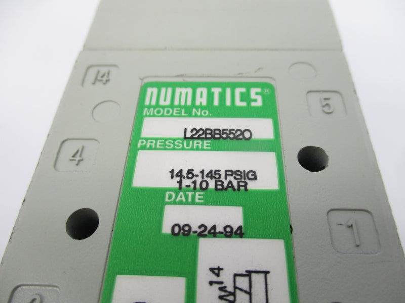 NUMATICS L22BB5520 110-120V 0.07A 14.5-145PSI NSNP