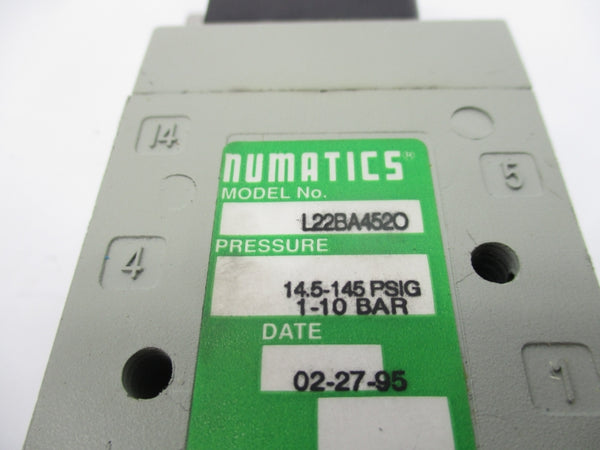 NUMATICS L22BA4520 110-120V 0.07A 14.5-145PSI UNMP