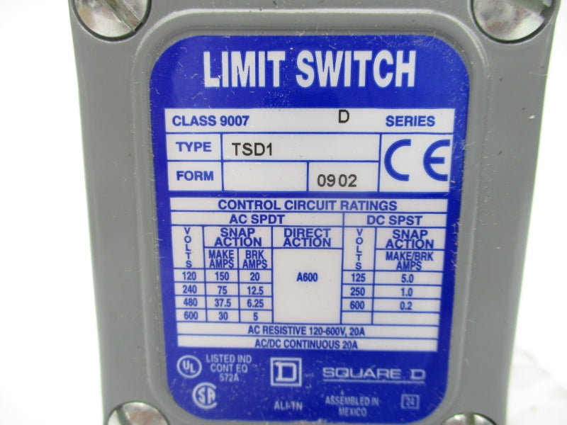 SQUARE D 9007TSD1 SER. D 600V 30A NSMP