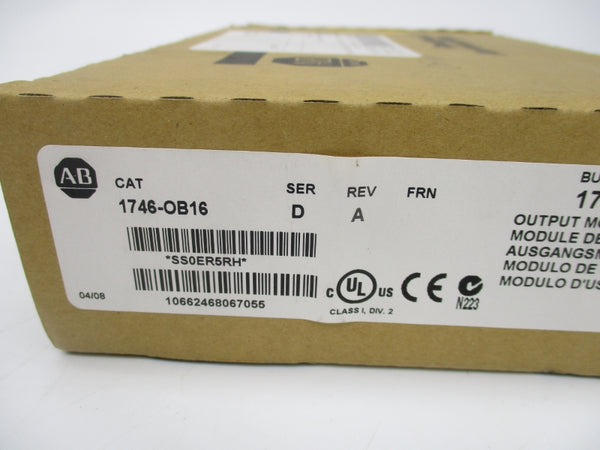 ALLEN BRADLEY 1746-OB16 SER. D DATE: 2008 REV. A NSFS