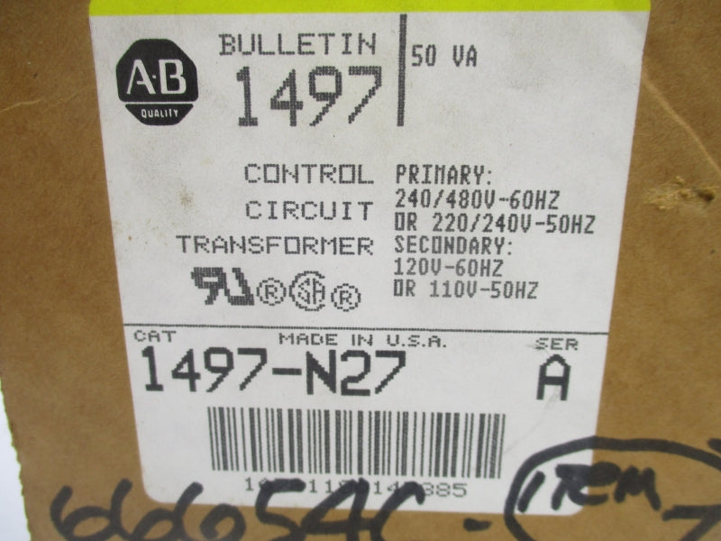 ALLEN BRADLEY 1497-N27 SER. A 480V (BR/WH) NSMP