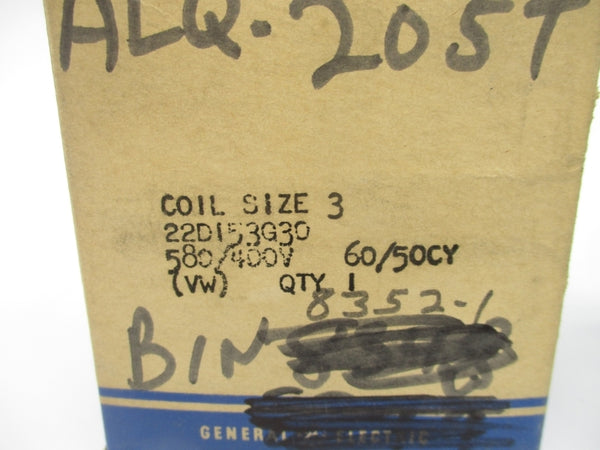 GENERAL ELECTRIC 22D153G30 480V NSMP