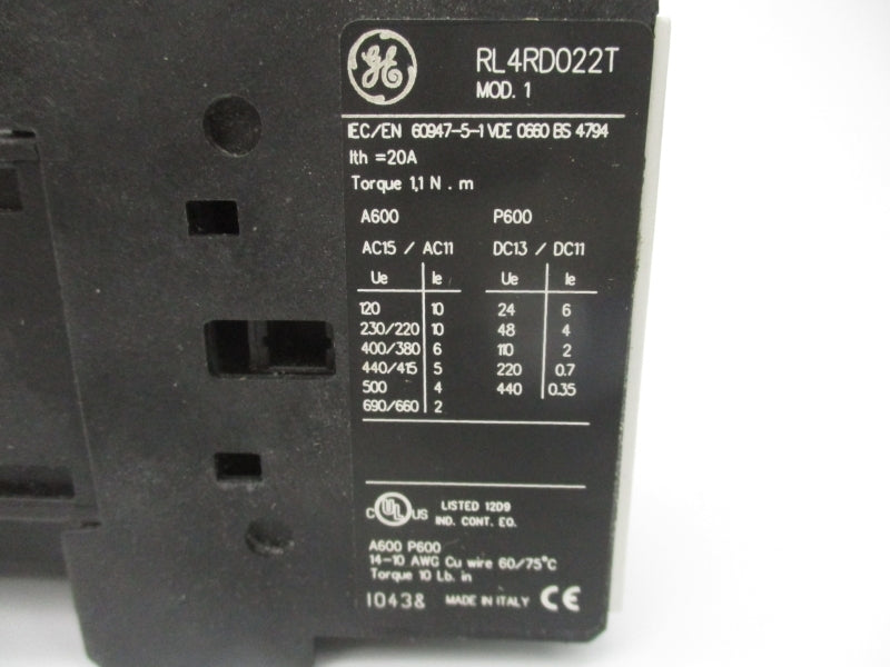 GENERAL ELECTRIC RL4RD022TD 24V NSMP