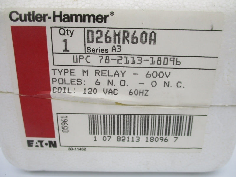 CUTLER HAMMER D26MR60A SER. A3 120VAC NSMP