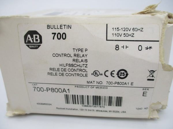 ALLEN BRADLEY 700-P800A1 SER. E 110/115-120V 60A (WH) NSMP