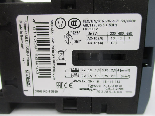 SIEMENS 3RH2140-1SB40 21-44VDC NSNP
