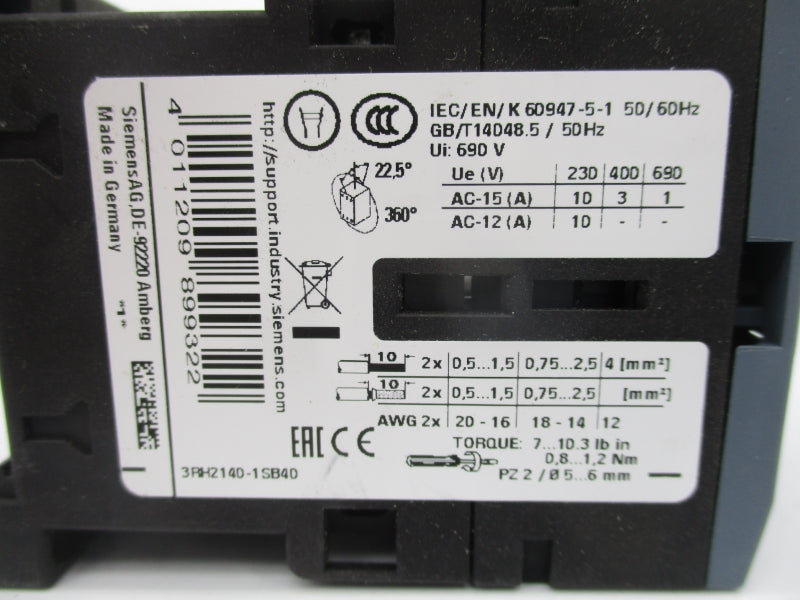 SIEMENS 3RH2140-1SB40 21-44VDC NSNP