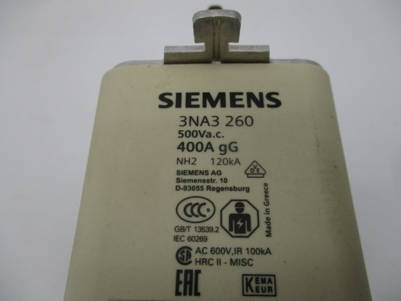 SIEMENS 3NA3 260 500VAC 400A NSNP
