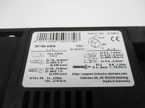 SIEMENS 3RT1064-6AR36 440-480V NSNP
