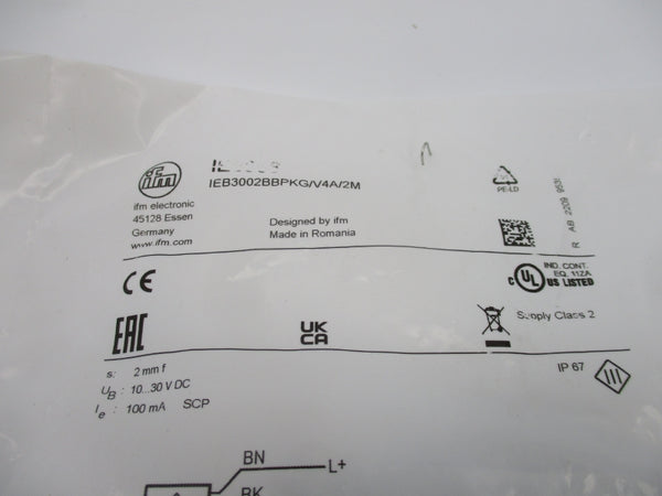 IFM EFECTOR IE5368 IEB3002BBPKG/V4A/2M 10-30VDC NSMP