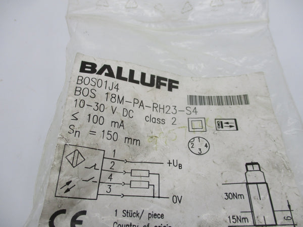 BALLUFF BOS01J4 BOS 18M-PA-RH23-S4 10-30VDC NSMP