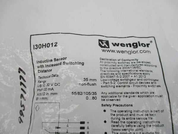 WENGLOR I30H012 10-30VDC NSMP
