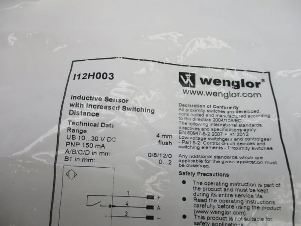 WENGLOR I12H003 10-30VDC NSMP