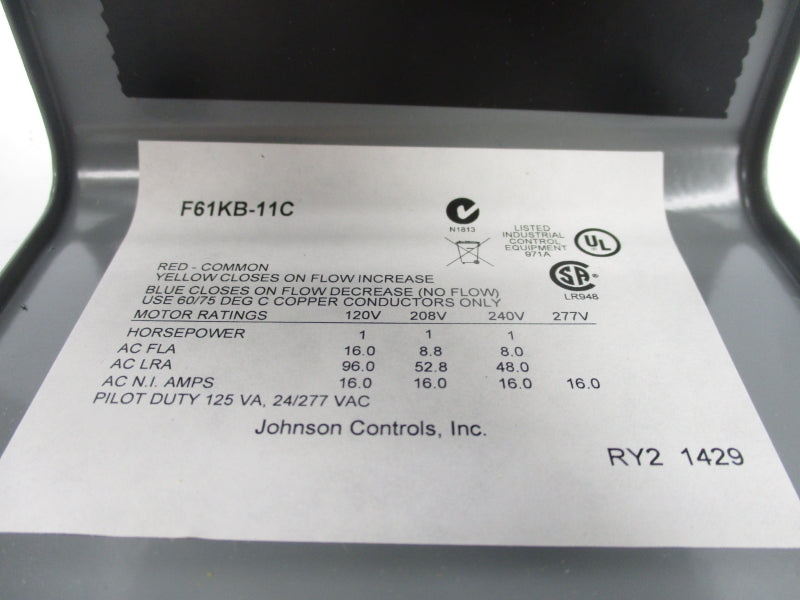 JOHNSON CONTROLS F61KB-11C 277V 16A NSMP
