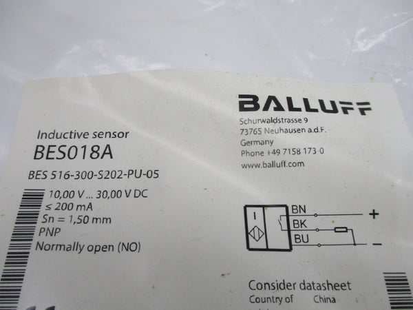 BALLUFF BES018A BES 516-300-S202-PU-05 10-30VDC NSMP