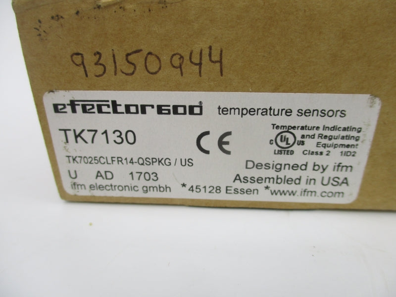IFM EFECTOR TK7130 TK7025CLFR14-QSPKG/US 9.6-32VDC 125'C NSMP