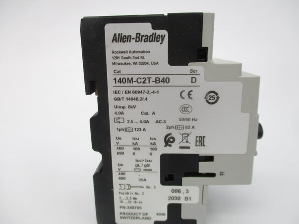 ALLEN BRADLEY 140M-C2T-B40 SER. D 690V 2.5-4A (WH) NSMP